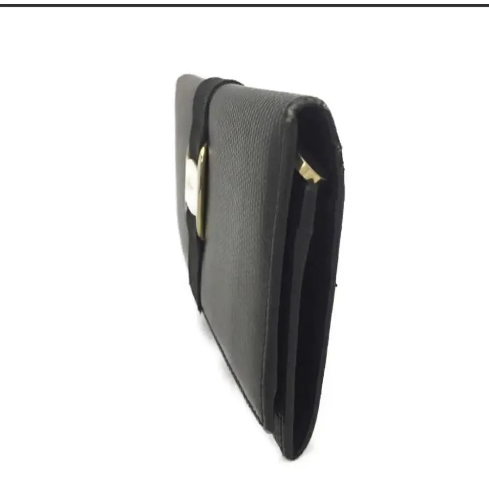 Salvatore Ferragamo Vara Black Leather Long Bifold Wallet/1A5349